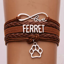 Infinity Love Ferret Bracelets animal paw charm Ferret Mom Bracelet & Bangles Wrap handmade jewelry For Women Men Drop Shipping 2024 - buy cheap