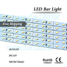 0,5 m tira de luces LED 2835 SMD 72leds doble fila DC 12V Barra de luz led blanco/blanco cálido cocina luz LED para debajo de gabinete 2024 - compra barato