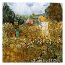 Pinturas modernas de alta qualidade, pintadas à mão, marguerite gachet em son jardin, vicente van gogh para sala de estar 2024 - compre barato