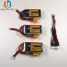 Batería LiPo Xpower de 3 uds., 11,1 V, 1500Mah, 3S, 40C, MAX, 60C, XT60, enchufe y cable 3 en 1 para coche, avión, helicóptero a control remoto, WLtoys V950 2024 - compra barato