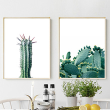 Plantas tropicais, cactos verdes, plantas para parede, arte de pintura em tela, pôsteres nórdicos e impressões, imagens para parede para sala de estar, decoração de parede 2024 - compre barato