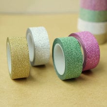 Cinta adhesiva de papel Washi brillante para álbum de recortes, cinta adhesiva de gran oferta de 4 colores, 5M 2024 - compra barato