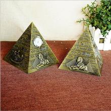 Art Crafts Bronze Pyramids Statue Egyptian Pyramid Model Famous Building Figurine Study Room Decoration Building Model 2024 - buy cheap