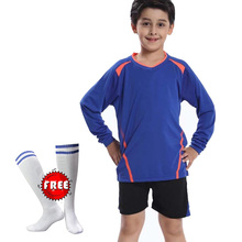 Бесплатная доставка; футбольные носки с длинными рукавами; спортивные детские трикотажные носки для футбола; комплект для детей; Футбол; вратаря; тренировочная форма; детский спортивный костюм 2024 - купить недорого