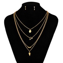 Baoyan 316l aço inoxidável bonito longo ouro prata cor corrente borla multi camadas gargantilha pingente colar conjunto jóias 2024 - compre barato