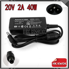 Carregador ac 2024 para computador, 5 peças, 20v 2a, 5.5*2.5mm, adaptador para lenovo ideapad partes da série lg x110 x120 x130 msi u100, frete grátis 2024 - compre barato