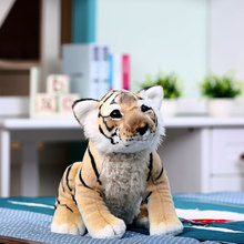 new plush sitting tiger toy high quality yellow tiger doll gift about 38cm 2024 - buy cheap