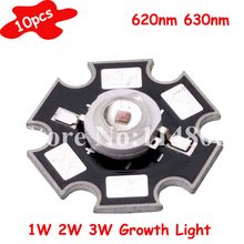 10pcs/lot 1W 2W 3W Bright Red 620nm 630nm LED Light For Plant Growth With 20mm Substrate 2024 - buy cheap