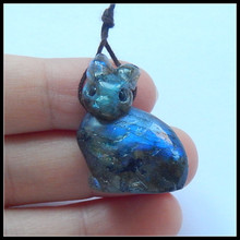 Natural Carved rabbit Labradorite Semi-precious stones, Jewelry accessories Pendant Bead,27x22x11mm,8.8g 2024 - buy cheap