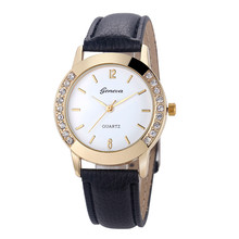 Geneva женские наручные часы с бриллиантами аналоговые кожаные кварцевые женские часы минималистичные часы женские relogio feminino 2024 - купить недорого
