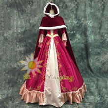 Vestido y capa de Cosplay de princesa para mujer, traje de fiesta de Halloween, color rojo y bella, envío gratis 2024 - compra barato
