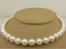 Free shipping NATURAL GORGEOUS HOT + 9-10MM SOUTH SEA WHITE PEARL NECKLACE 2024 - buy cheap