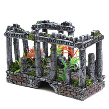 Artificial Palace Ruins Fish Tank Ancient Roman Column European Castle Ornament For Aquarium Decorations Reptile Box Landscape 2024 - buy cheap