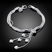 Women Hand Heart Shaped 20mm Tai Chi Hanging Heart Bracelet Femme  Chain Bracelet Snake Bone Chain Copper Alloy Bracelets 2024 - buy cheap