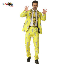 CRAZE 2018 Yellow Indian Tiger Suits Men Stripe Halloween Costumes Blazer Animal Cosplay Fashion Carnival Party Stage Outfit 2024 - buy cheap