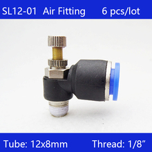 High quality 6Pcs of SL12-01, 12mm Push In to Connect Fitting 1/8" Thread Pneumatic Speed Controller SL12-01 2024 - buy cheap