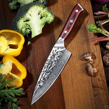 Sunnecko, faca de chef de cozinha de 6.5 ", faca japonesa de chef de cozinha, lâmina afiada de aço damasco, 60hrc g10, ferramentas de corte de carne 2024 - compre barato