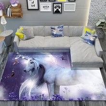 3D Starry sky Unicorn Carpets for Living Room Bedroom Area Rugs Kids Game Crawl Carpet Child Room Bedside blanket Baby Play Mats 2024 - buy cheap