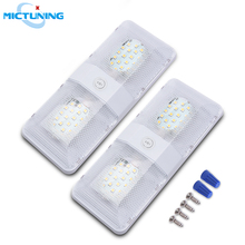 MICTUNING 2pcs Fashion Double LED Dome Light Fixture 3-Way Switch 11-18V Interior Ceiling Replacement Lamp for RV Trailer Camper 2024 - buy cheap