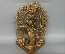YM 309 12 ''China Tibet Rahula señor del infierno cuerpo de serpiente Buda flecha bronce estatua decoración Fábrica de bronce outlet 2024 - compra barato