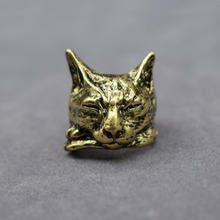 Vintage gato perezoso anillos de moda Retro estilo ajustable gato durmiendo anillos para Mujeres Hombres gato perezoso joyería 2024 - compra barato