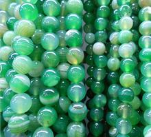 Зеленый полосатый оникс, бусины из натурального камня для изготовления ювелирных изделий, браслетов, ожерелий, 4 мм, 6 мм, 8 мм, 10 мм, 12 мм 2024 - купить недорого
