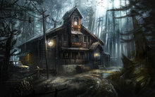 Casa assombrada, floresta, luz de árvore, plano de fundo de estúdio de fotografia de alta qualidade, impressão em computador, cenários de halloween 2024 - compre barato