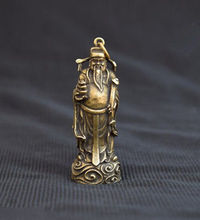 (Mini) estatueta de buda da sorte (mini) de latão velho chinês, estatueta prateada 2024 - compre barato