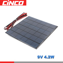 Panel Solar monocristalino de silicio, Módulo para cargador de batería, Mini célula Solar, juguete, 9V, 4,5 vatios con cable de extensión de 200cm 2024 - compra barato