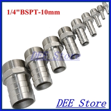 3PCS 1/4"BSPT Male Thread Pipe Fittings x 10 MM Barb Hose Tail Connector Joint Pipe Stainless Steel SS304 connector Fittings 2024 - buy cheap