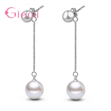 Latest Arrivals 925 Sterling Silver Pearls Long Earrings For Women Bridal Wedding Elegance Jewelry For Wholesale Brincos 2024 - buy cheap