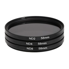 Набор фильтров нейтральной плотности ND 3 шт./лот 58 мм, набор фильтров ND2 ND4 ND8 для Canon Rebel T5i EOS 1100D 7000 3100 3200 для Nikon 2024 - купить недорого