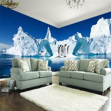 Beibehang-mural personalizado de pingüino Iceberg del Sur, papel tapiz del polo para paredes, foto 3 D, pintura de fondo vivo para habitación del dormitorio 2024 - compra barato