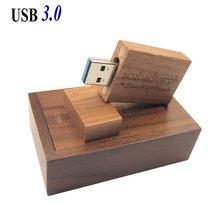 Usb 3.0 Customize Logo Walnut Wood USB+box Flash Drive 4GB 8GB 16GB 32GB 64gb Pen Drive Memory U Stick Photography Flash Drive 2024 - buy cheap