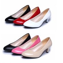 Dropshiping Patent Leather Low Heels Shoes Women Professional Shoes Ladies Shallow Mouth Work Shoes Elegant Ladies Office Shoes 2024 - buy cheap