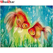 5D Diy Diamond Painting Animals Two Goldfish Diamond Embroidery 3D Square Dill Full Crystals Mosaic Cross Stitch Room XY1 2024 - buy cheap