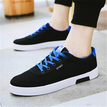 Mens Vulcanize Shoes 2019 New Fashion Comfortable Breathable Canvas Shoes Lace-Up Flat Loafers Shoes Spring Summer Shoes 39-44 2024 - buy cheap