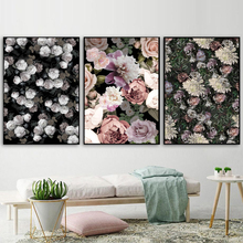 Abstract Romantic Pink Rose In Darkness Canvas Painting Flower Poster Print For Living Room Aisle Entrance Modern Wall Art Decor 2024 - buy cheap