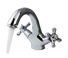 Polished Chrome Brass Dual Cross Handle Single Hole Bathroom Vessel Sink Faucet Mixer Tap Cnf271 2024 - buy cheap