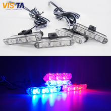 4Pcs/lot Car Windshield LED Strobe Light Car Flashing Signal Emergency Light LED Warning Light Red Blue Motorcycle Flash Light 2024 - buy cheap