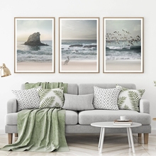 Arte da parede do oceano na praia fotografia quadros de lona quadros de paisagem do mar quadros de parede casa arte da parede decoração costeira 2024 - compre barato