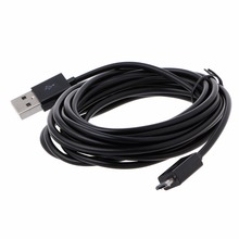 Cable de alimentación de 3 metros para mandos de PS4, Cable de carga Micro USB largo, color blanco y negro, 1 unidad 2024 - compra barato