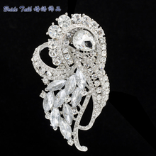Rhinestone Brooches Women Jewelry Wedding Clear Violet Flower Brooch Broach Pins for Birdal Crystals Free Shipping 8 Color 4243 2024 - buy cheap
