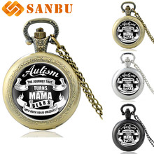 Best Mother's Day Gift Vintage Bronze Quartz Pocket Watch Antique Family Member Mama Necklace Pendant 2024 - buy cheap