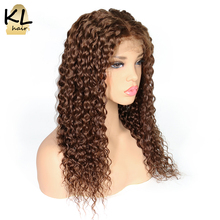 Deep Curly Lace Front Wig Brown Colored Human Hair Wigs Brazilian Remy Hair Lace Wigs For Women Plucked Hairline With Baby Hair 2024 - buy cheap