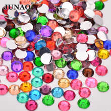 JUNAO 2 3 4 5 6mm Colorful Round Resin Rhinestone Applique Flatback Face Nail Art Decoration Crystal Stones Non Hotfix Strass 2024 - buy cheap