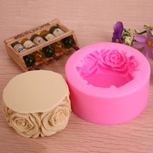 1pc Round Rose Flowers Silicone Soap Mold Candle Molds Mould For Candy Craft 2024 - buy cheap