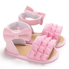 Summer Baby Girl Sandals Breathable Anti-Slip Bowknot Shoes Toddler Soft Soled For First Walkers 0-18M 2024 - buy cheap