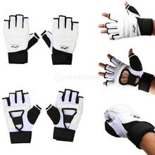 Guantes de medio dedo para niños y adultos, manoplas de entrenamiento de Kick Boxing para kárate, Sanda, Protector de bolsa de arena para MMA, Muay Thai, blanco 2024 - compra barato