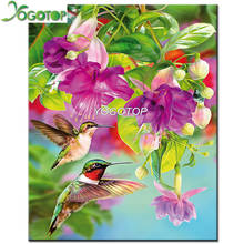 YOGOTOP Diy Diamond Painting Cross Stitch Kits 5D Diamond Mosaic Decorative Full Diamond Embroidery Hummingbird Flowers VD043 2024 - buy cheap